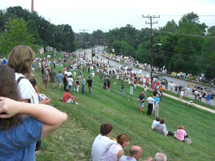 Maryland Sen. Ben Cardin's healthcare reform legislation town hall meeting in Towson, Maryland, 8/10/09. This is a view of about half of the overflow crowd around 7:10 pm. Photo by Cynthia Yockey.