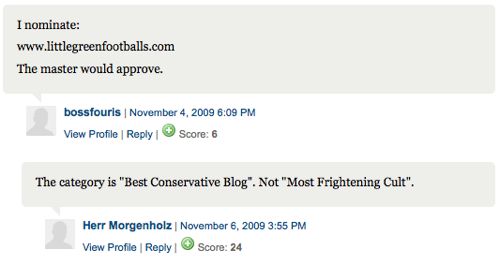 Weblog category is not most frightening cult